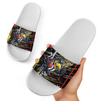 Collingwood Football Club Slide Sandals Mascot Cartoon Football Illustration Style