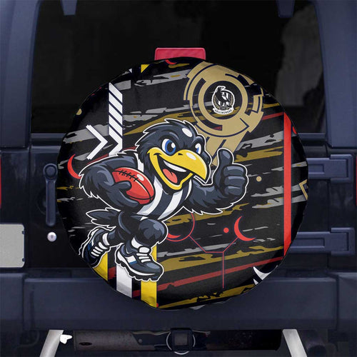 Collingwood Football Club Spare Tire Cover Mascot Cartoon Football Illustration Style