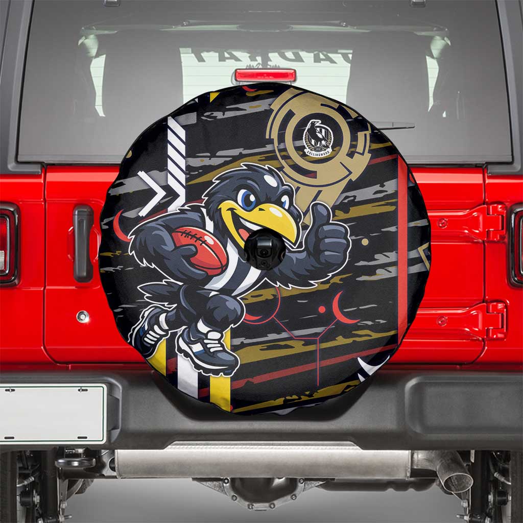 Collingwood Football Club Spare Tire Cover Mascot Cartoon Football Illustration Style