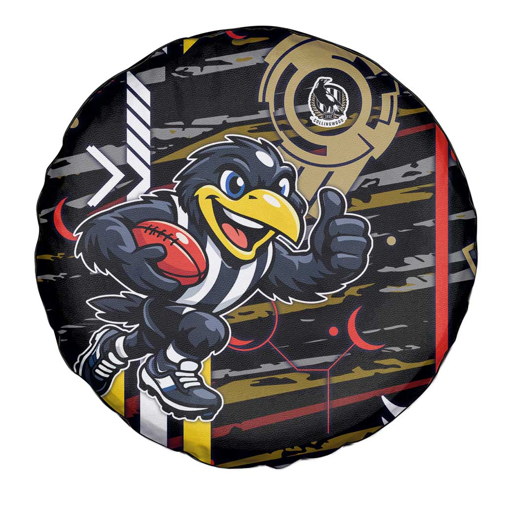 Collingwood Football Club Spare Tire Cover Mascot Cartoon Football Illustration Style
