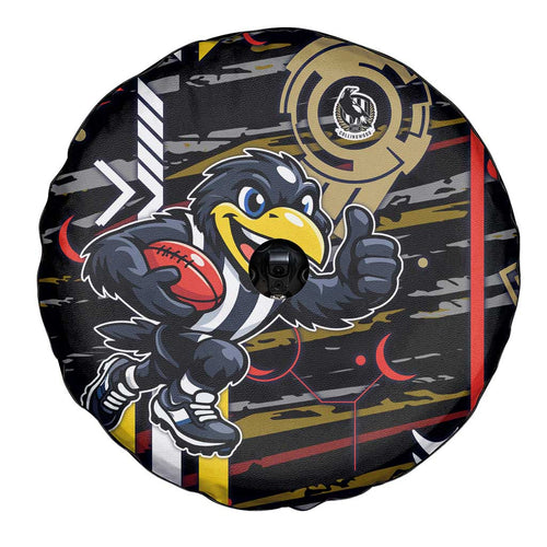 Collingwood Football Club Spare Tire Cover Mascot Cartoon Football Illustration Style