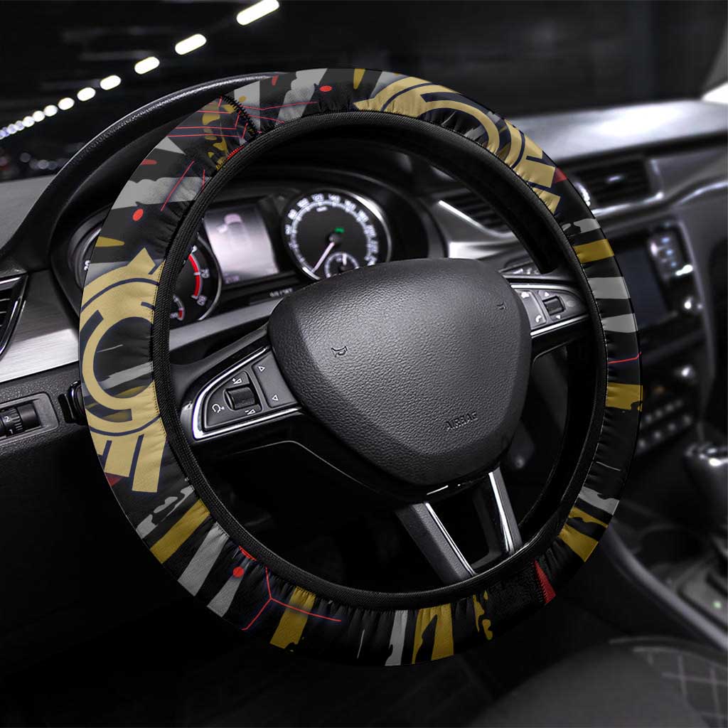 Collingwood Football Club Steering Wheel Cover Mascot Cartoon Football Illustration Style