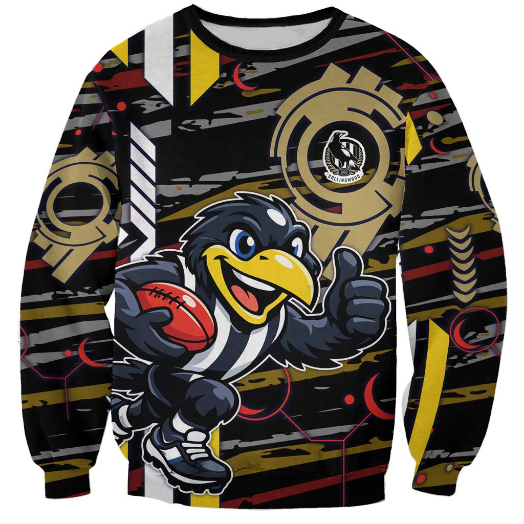 Collingwood Football Club Sweatshirt Mascot Cartoon Football Illustration Style