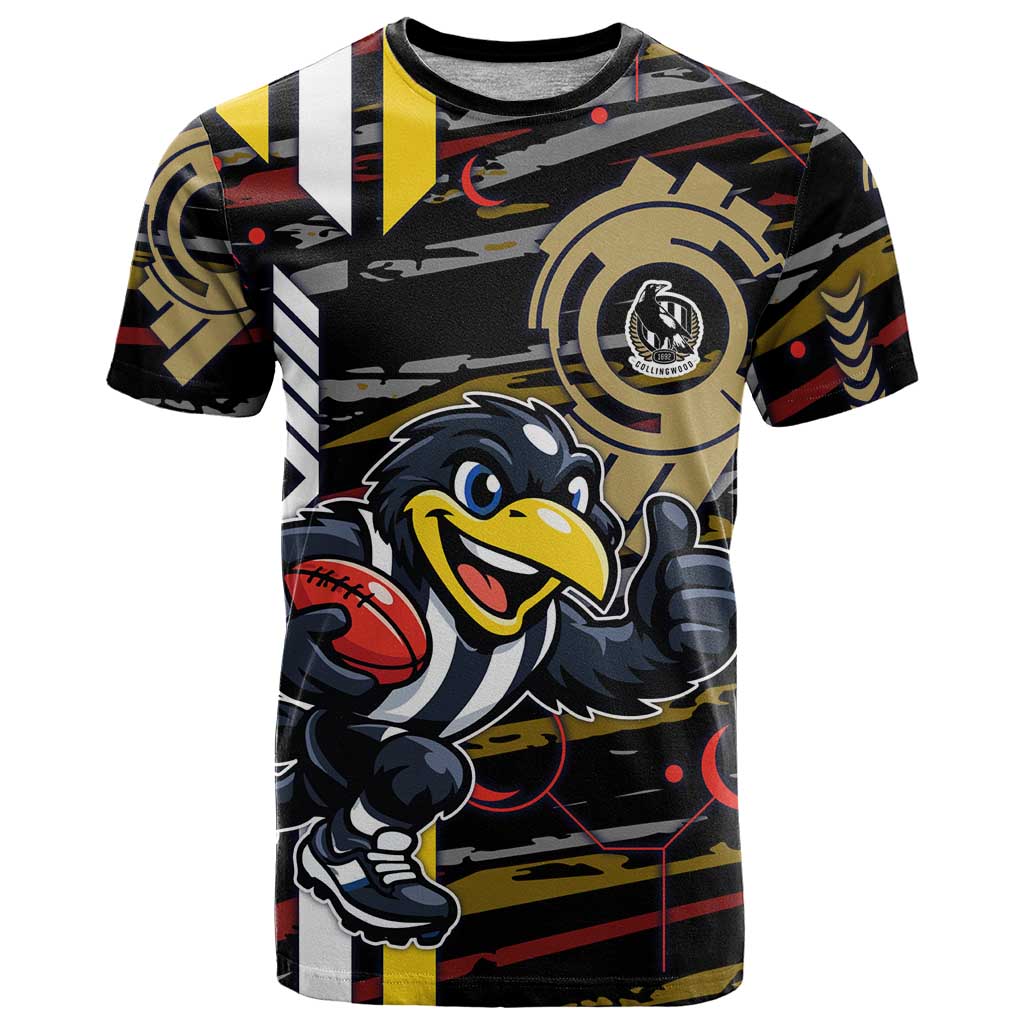 Collingwood Football Club T Shirt Mascot Cartoon Football Illustration Style