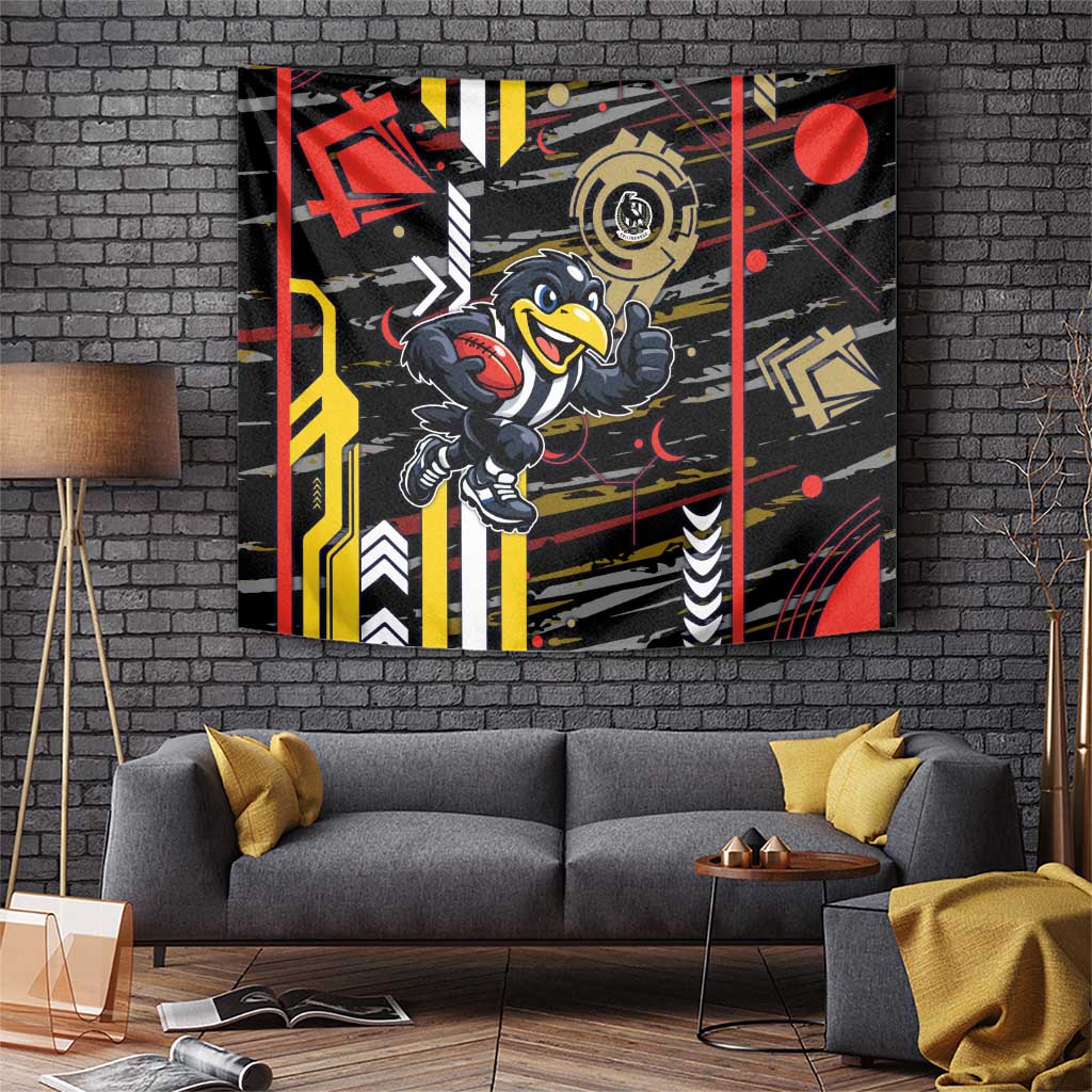 Collingwood Football Club Tapestry Mascot Cartoon Football Illustration Style