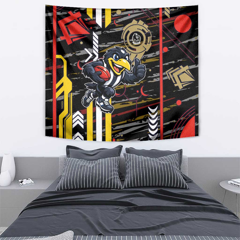 Collingwood Football Club Tapestry Mascot Cartoon Football Illustration Style