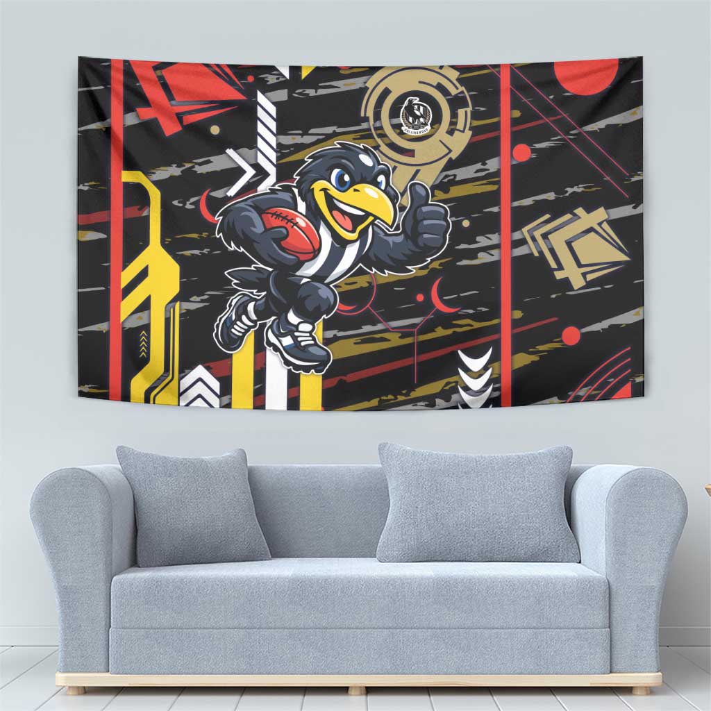 Collingwood Football Club Tapestry Mascot Cartoon Football Illustration Style