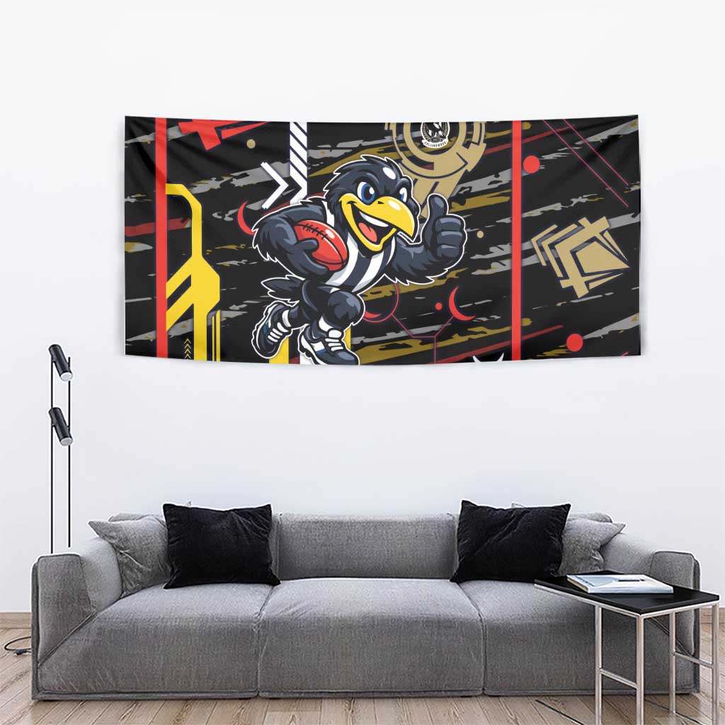 Collingwood Football Club Tapestry Mascot Cartoon Football Illustration Style