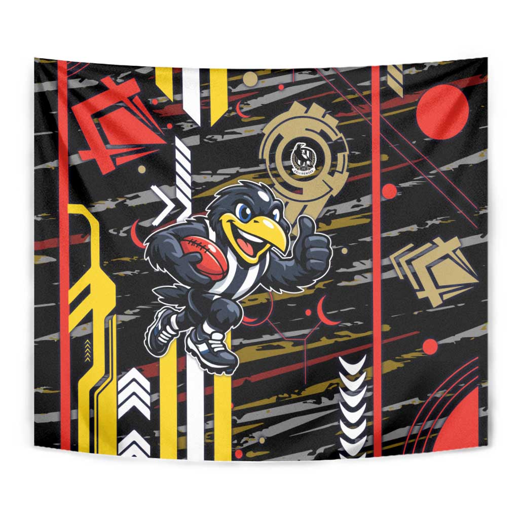 Collingwood Football Club Tapestry Mascot Cartoon Football Illustration Style
