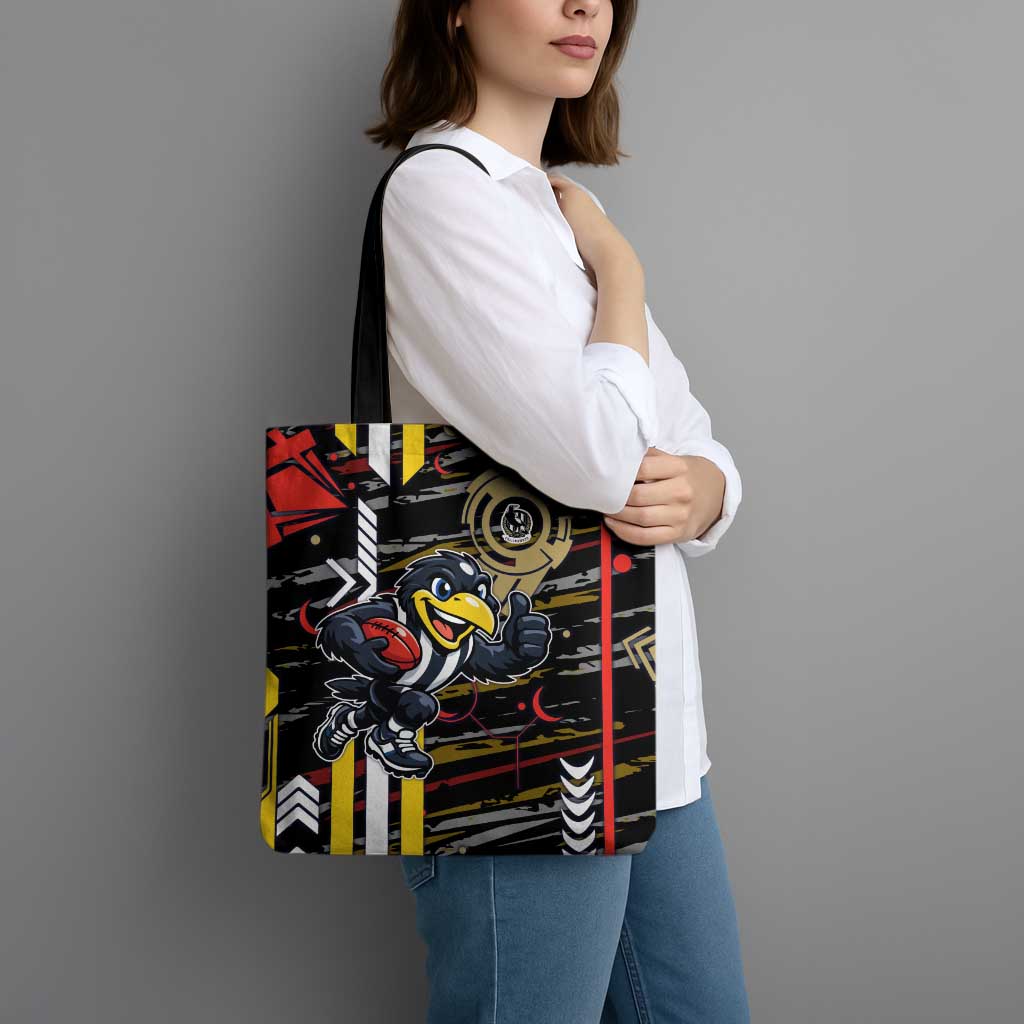 Collingwood Football Club Tote Bag Mascot Cartoon Football Illustration Style
