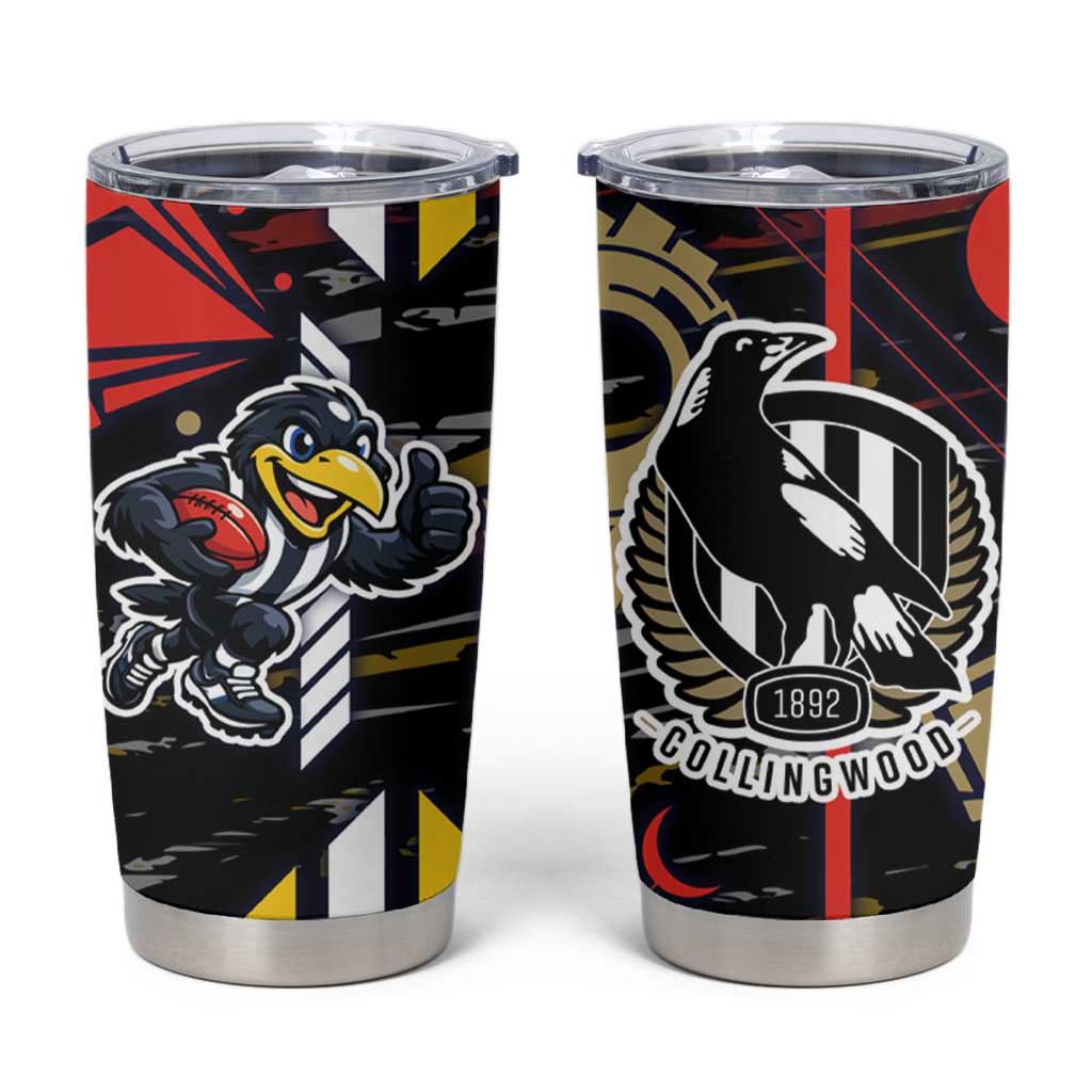 Collingwood Football Club Tumbler Cup Mascot Cartoon Football Illustration Style