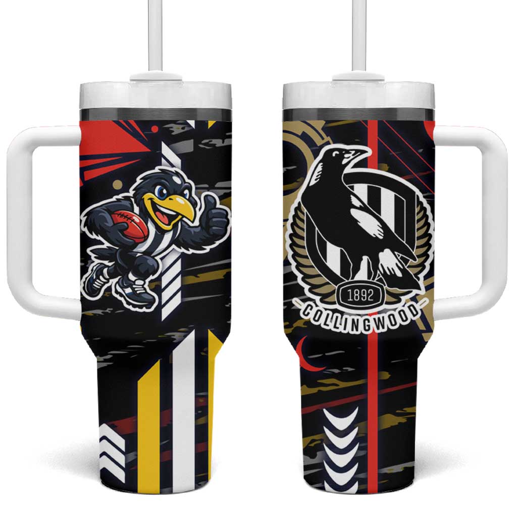 Collingwood Football Club Tumbler With Handle Mascot Cartoon Football Illustration Style