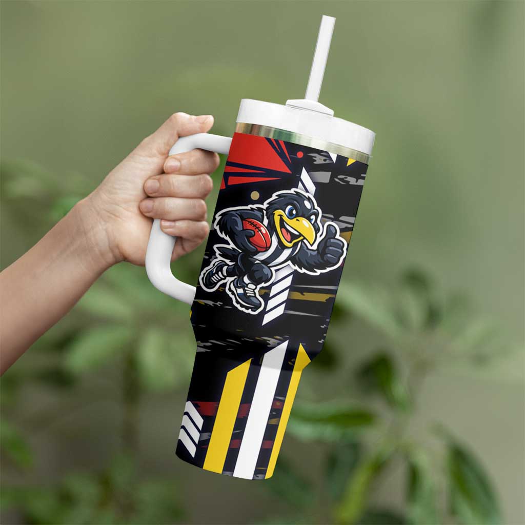 Collingwood Football Club Tumbler With Handle Mascot Cartoon Football Illustration Style
