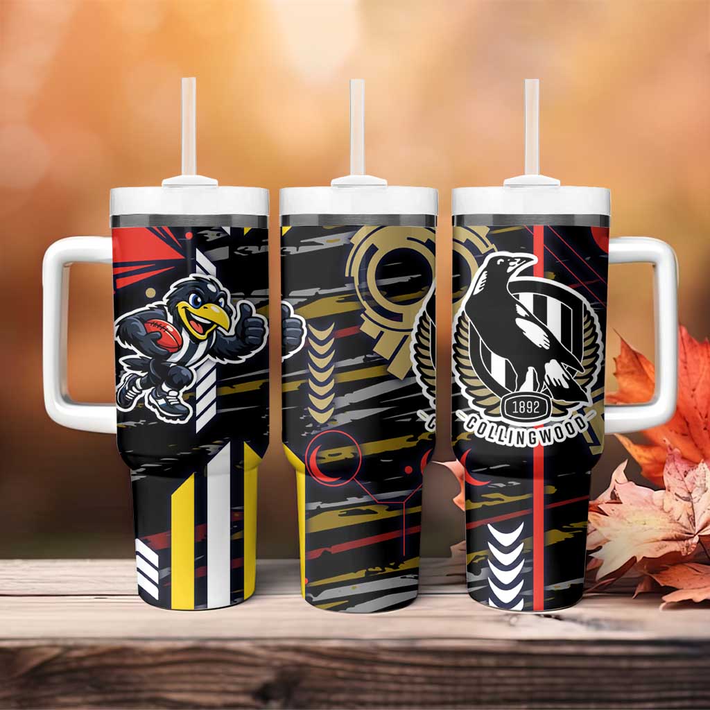 Collingwood Football Club Tumbler With Handle Mascot Cartoon Football Illustration Style