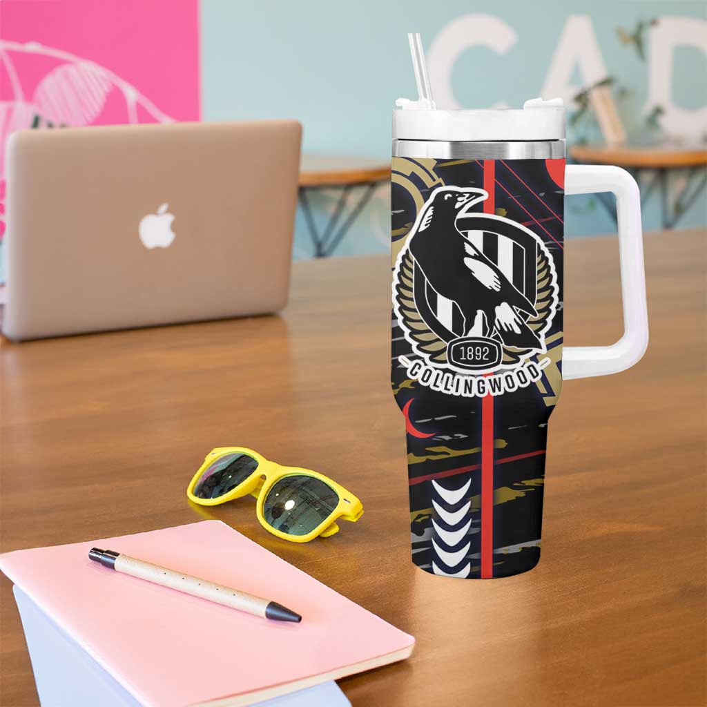 Collingwood Football Club Tumbler With Handle Mascot Cartoon Football Illustration Style