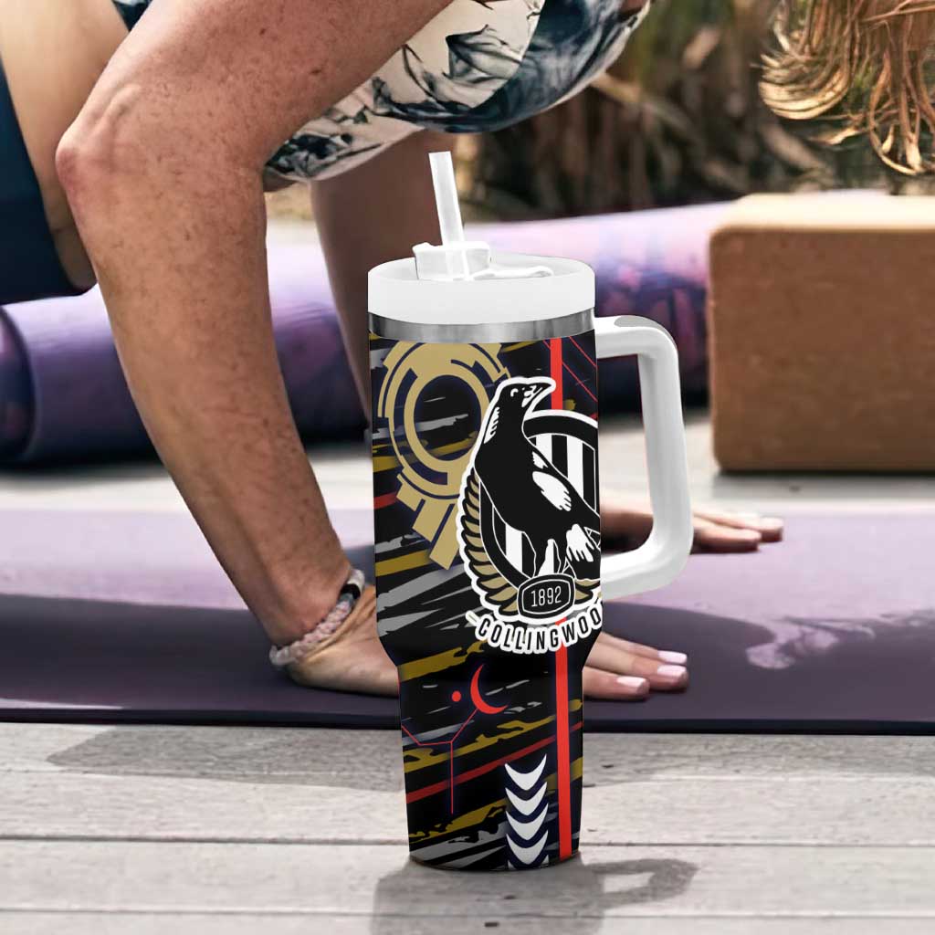Collingwood Football Club Tumbler With Handle Mascot Cartoon Football Illustration Style