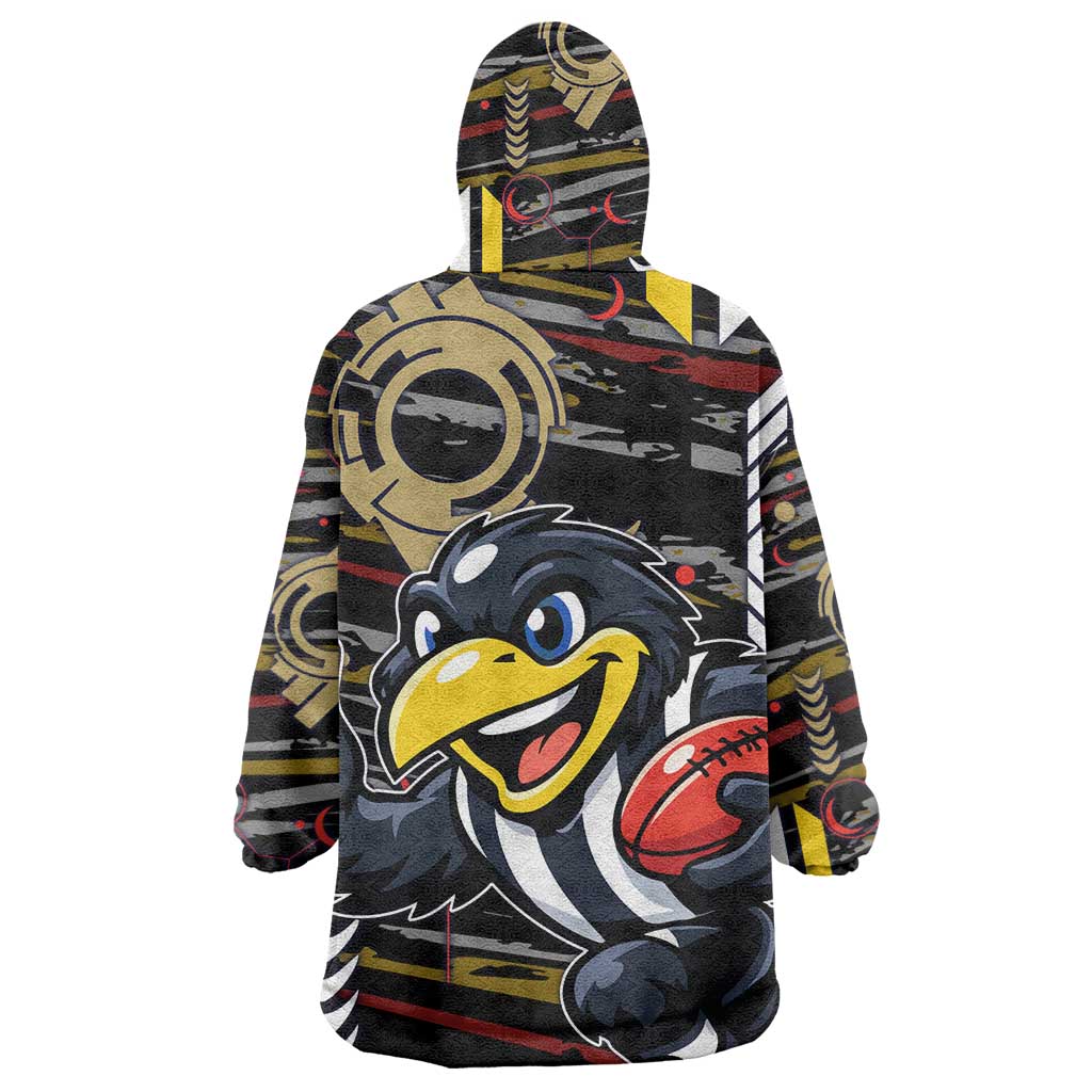 Collingwood Football Club Wearable Blanket Hoodie Mascot Cartoon Football Illustration Style