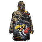 Collingwood Football Club Wearable Blanket Hoodie Mascot Cartoon Football Illustration Style
