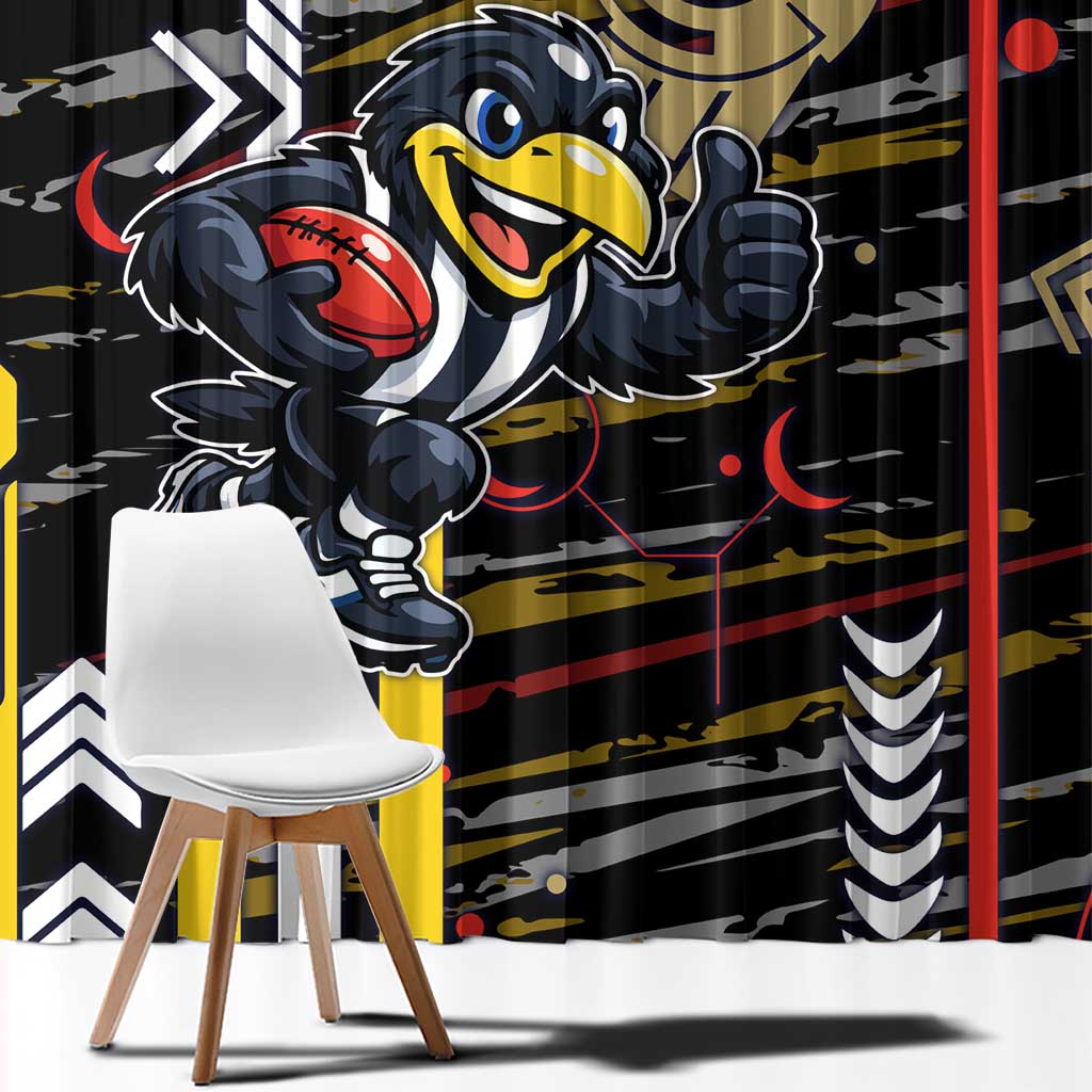 Collingwood Football Club Window Curtain Mascot Cartoon Football Illustration Style