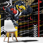 Collingwood Football Club Window Curtain Mascot Cartoon Football Illustration Style