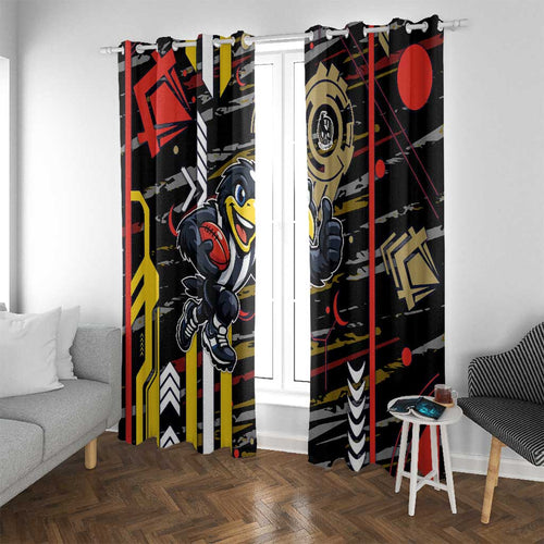 Collingwood Football Club Window Curtain Mascot Cartoon Football Illustration Style
