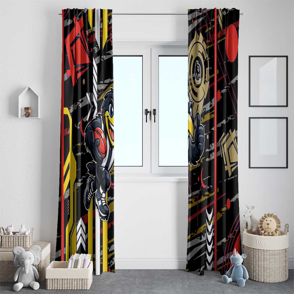 Collingwood Football Club Window Curtain Mascot Cartoon Football Illustration Style