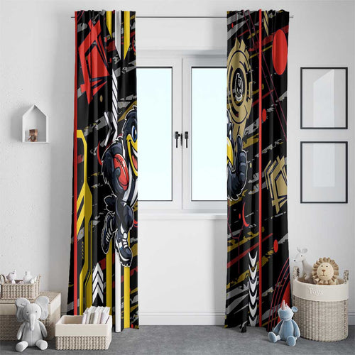 Collingwood Football Club Window Curtain Mascot Cartoon Football Illustration Style