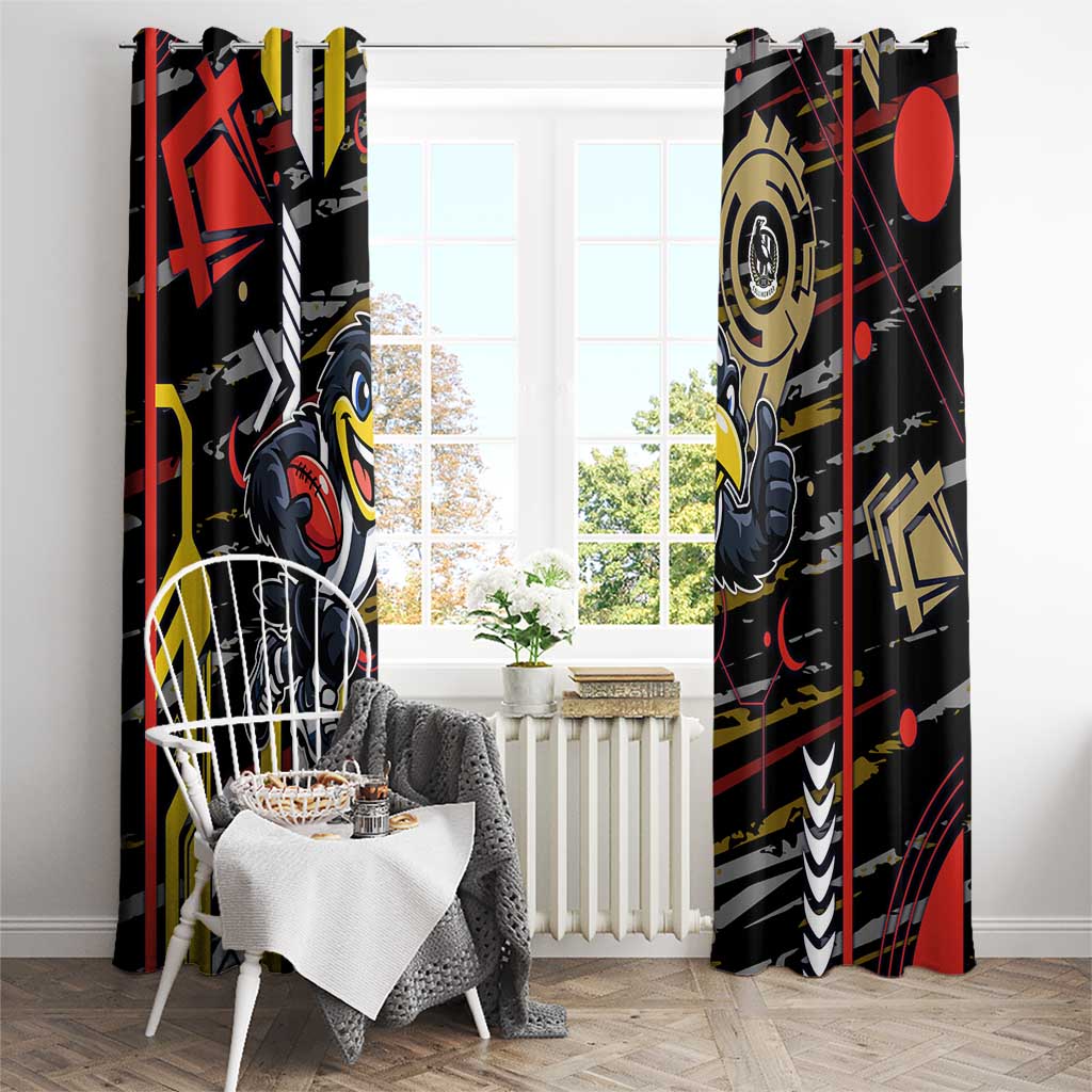 Collingwood Football Club Window Curtain Mascot Cartoon Football Illustration Style