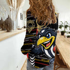 Collingwood Football Club Women Casual Shirt Mascot Cartoon Football Illustration Style