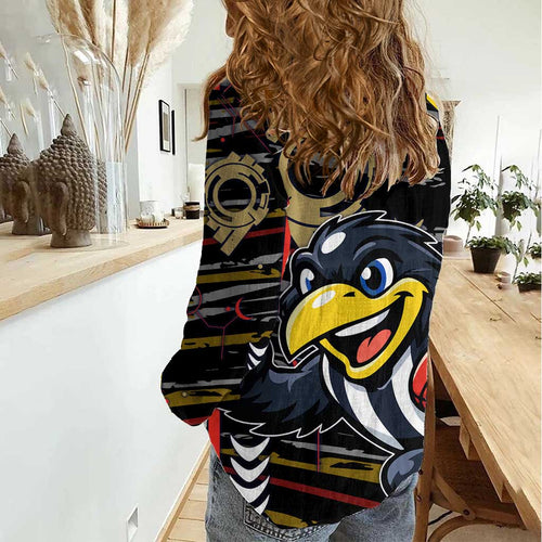 Collingwood Football Club Women Casual Shirt Mascot Cartoon Football Illustration Style