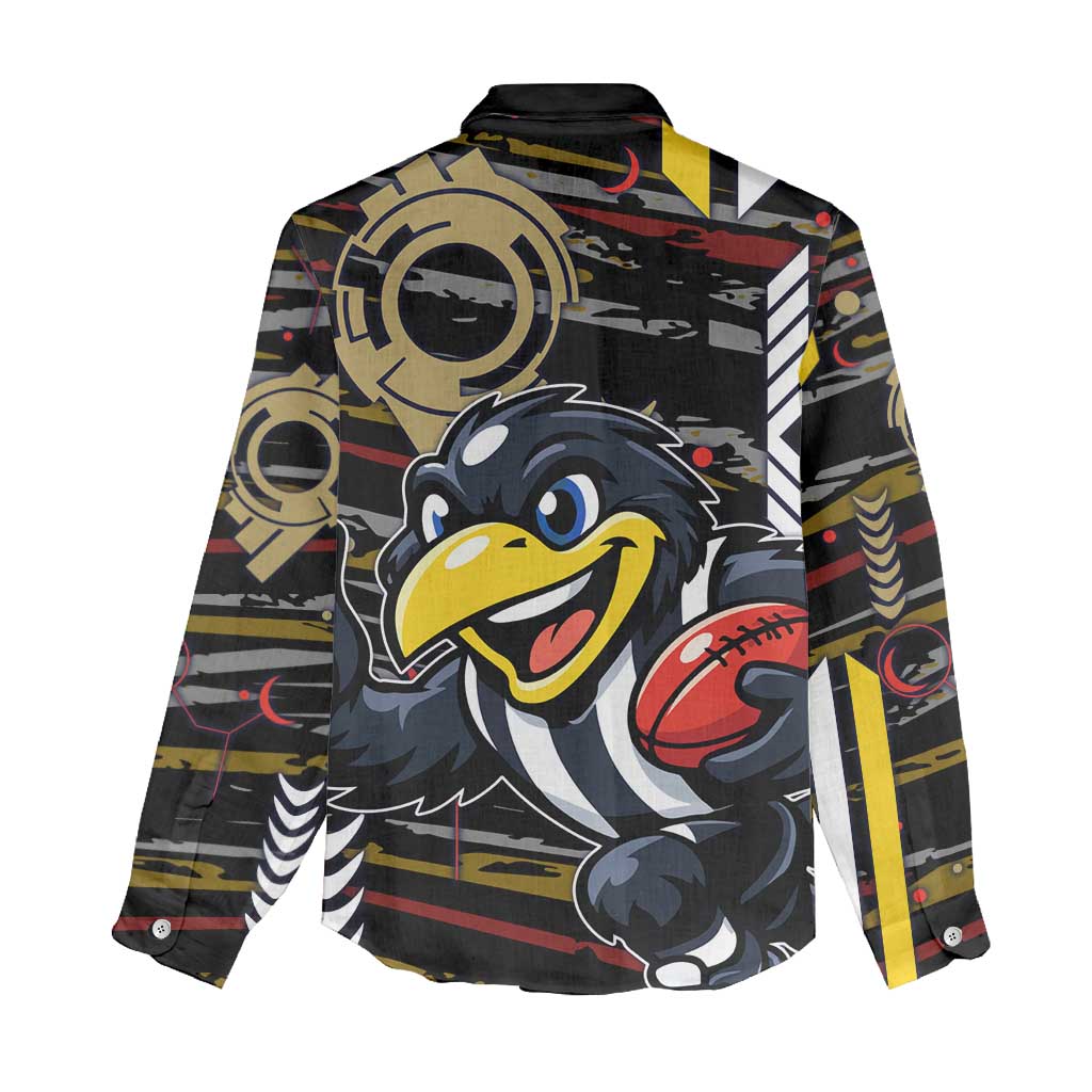 Collingwood Football Club Women Casual Shirt Mascot Cartoon Football Illustration Style