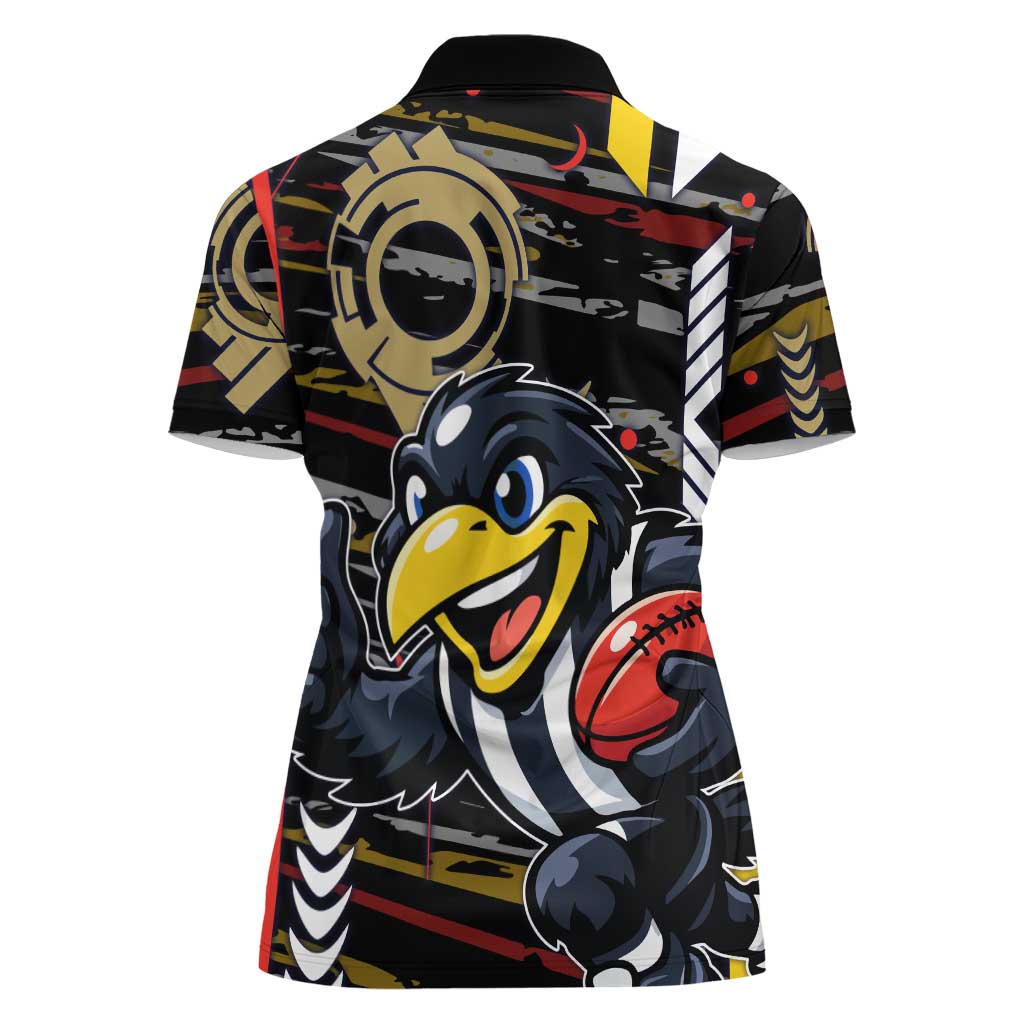 Collingwood Football Club Women Polo Shirt Mascot Cartoon Football Illustration Style
