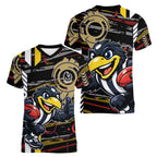Collingwood Football Club Women V-Neck T-Shirt Mascot Cartoon Football Illustration Style