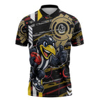 Collingwood Football Club Zipper Polo Shirt Mascot Cartoon Football Illustration Style
