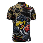 Collingwood Football Club Zipper Polo Shirt Mascot Cartoon Football Illustration Style