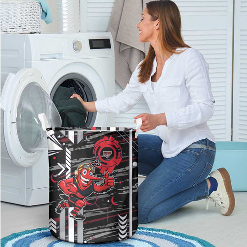 Essendon Football Club Laundry Basket Mascot Cartoon Football Illustration Style