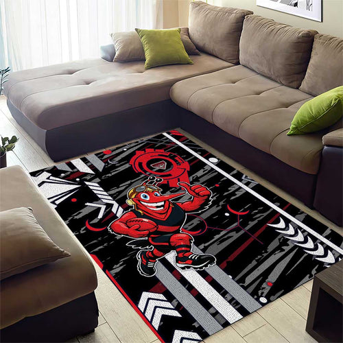 Essendon Football Club Area Rug Mascot Cartoon Football Illustration Style