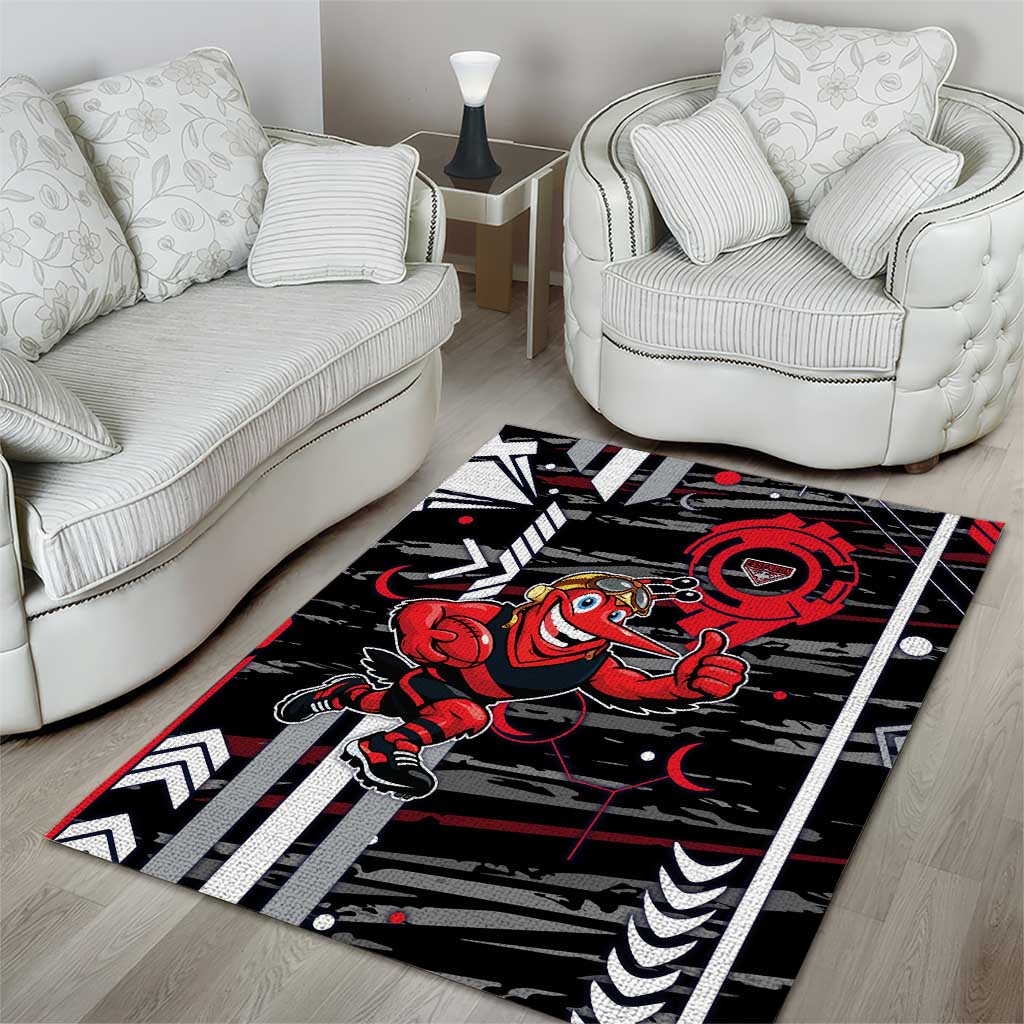 Essendon Football Club Area Rug Mascot Cartoon Football Illustration Style