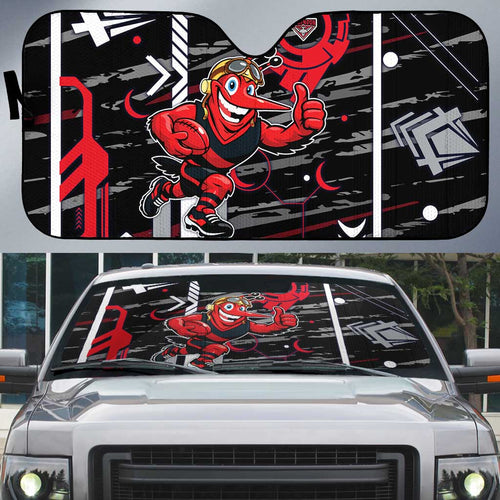 Essendon Football Club Auto Sun Shade Mascot Cartoon Football Illustration Style