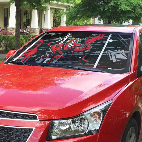 Essendon Football Club Auto Sun Shade Mascot Cartoon Football Illustration Style