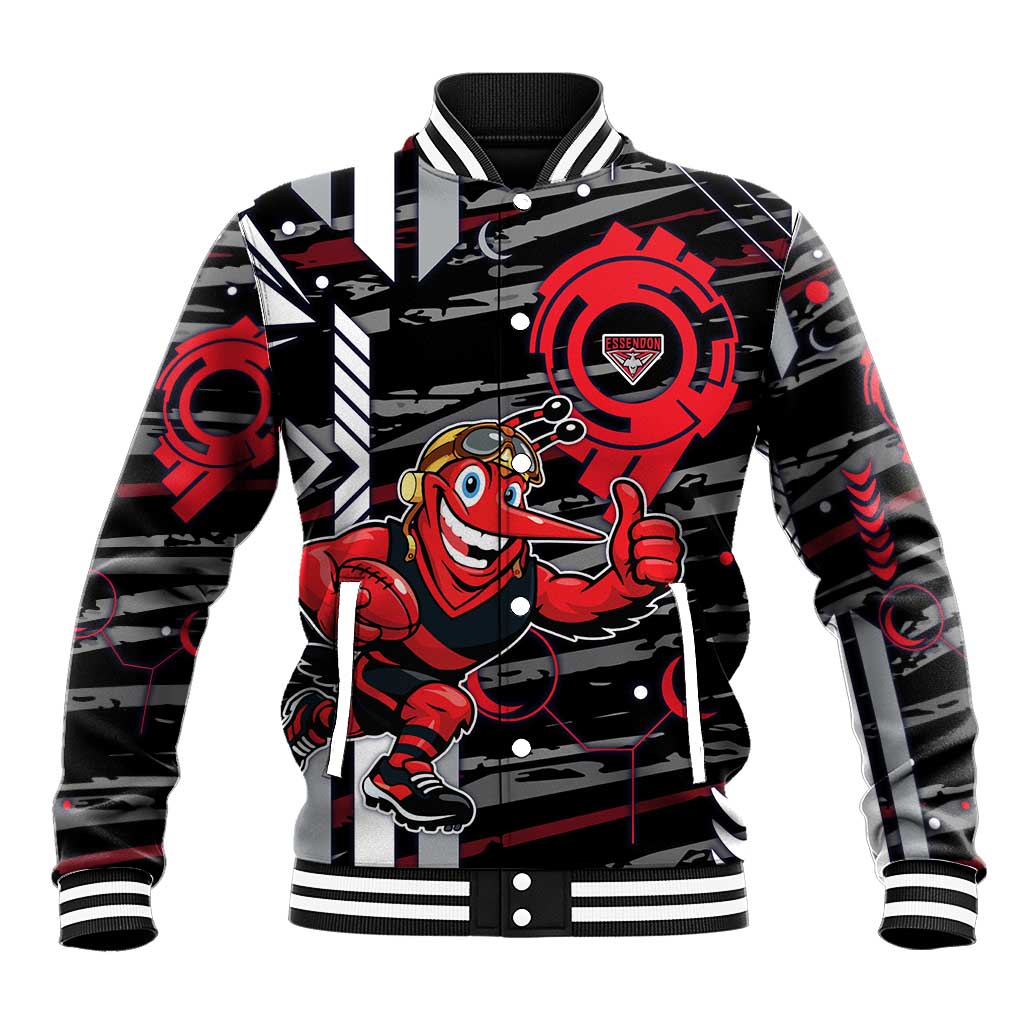 Essendon Football Club Baseball Jacket Mascot Cartoon Football Illustration Style