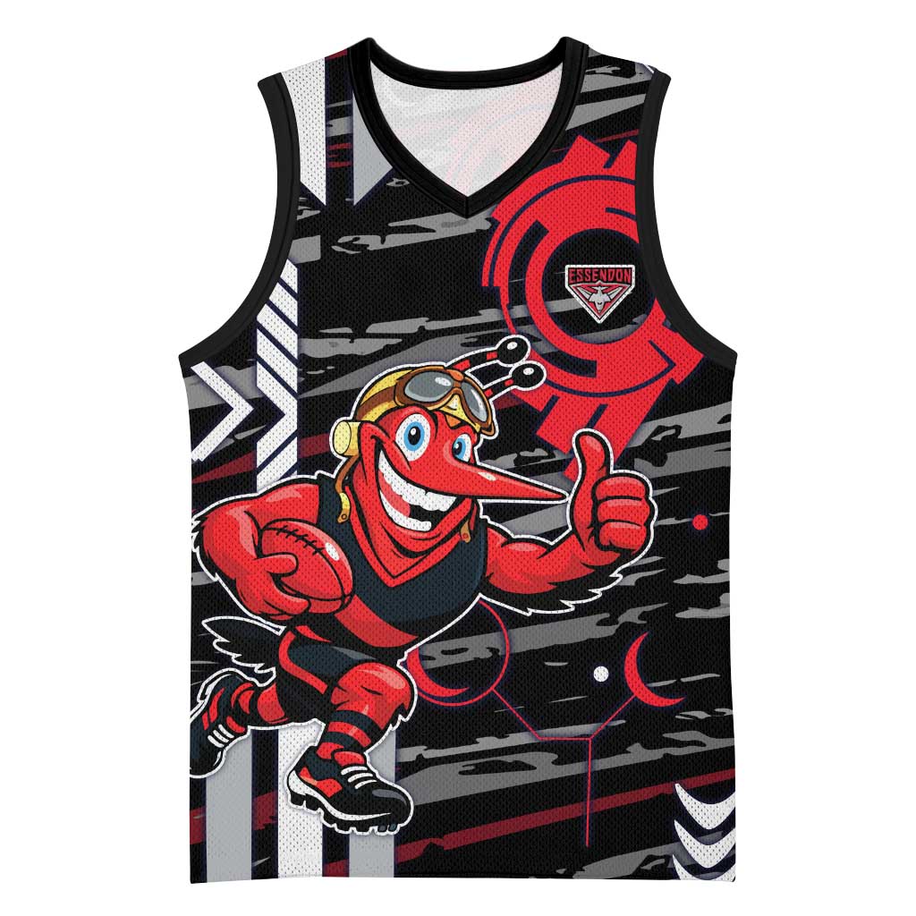 Essendon Football Club Basketball Jersey Mascot Cartoon Football Illustration Style