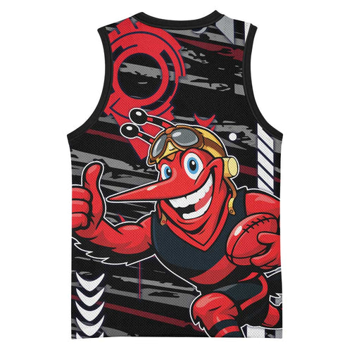 Essendon Football Club Basketball Jersey Mascot Cartoon Football Illustration Style