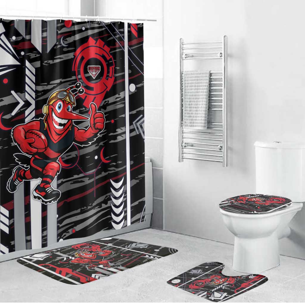 Essendon Football Club Bathroom Set Mascot Cartoon Football Illustration Style