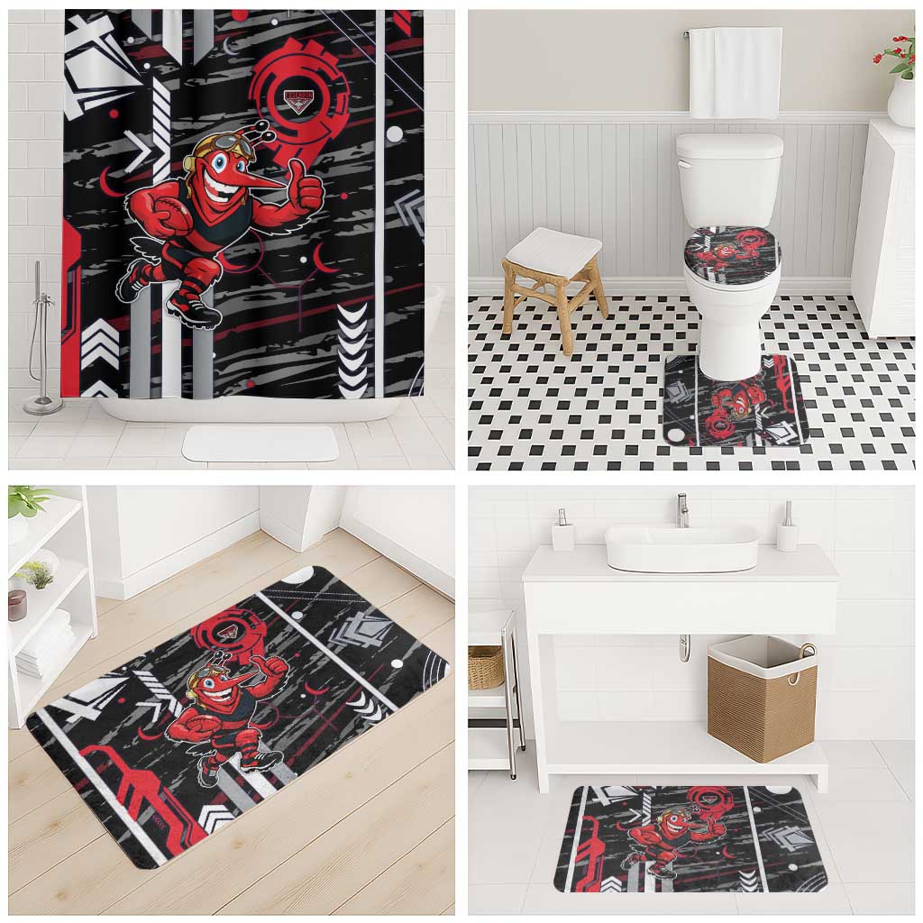 Essendon Football Club Bathroom Set Mascot Cartoon Football Illustration Style