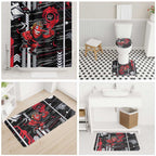 Essendon Football Club Bathroom Set Mascot Cartoon Football Illustration Style