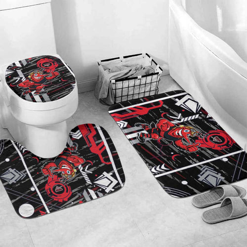 Essendon Football Club Bathroom Set Mascot Cartoon Football Illustration Style