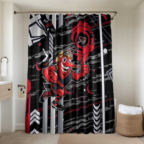 Essendon Football Club Bathroom Set Mascot Cartoon Football Illustration Style