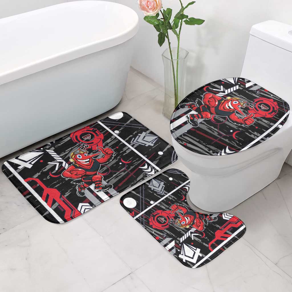 Essendon Football Club Bathroom Set Mascot Cartoon Football Illustration Style