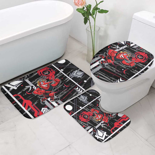 Essendon Football Club Bathroom Set Mascot Cartoon Football Illustration Style